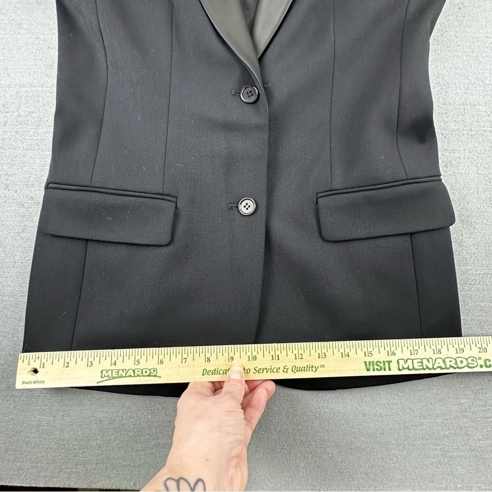 Theory Women’s High-Shine Lapel Wool Blend Blazer Size M Black EUC